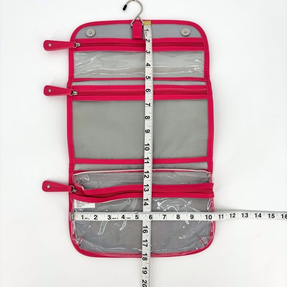 Kenneth Cole Reaction Patent Vinyl Houndstooth Clutch Small Hanging Travel Bag - Picture 10 of 12